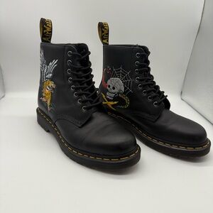 Dr. Martens 1460 LIMITED EDITION Souvenir Embroidery Black Skull Tiger Womens 9